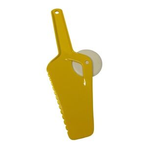 Vintage Ensar Corp Yellow Plastic Pizza Cutter/Server Combo Made in USA Patented